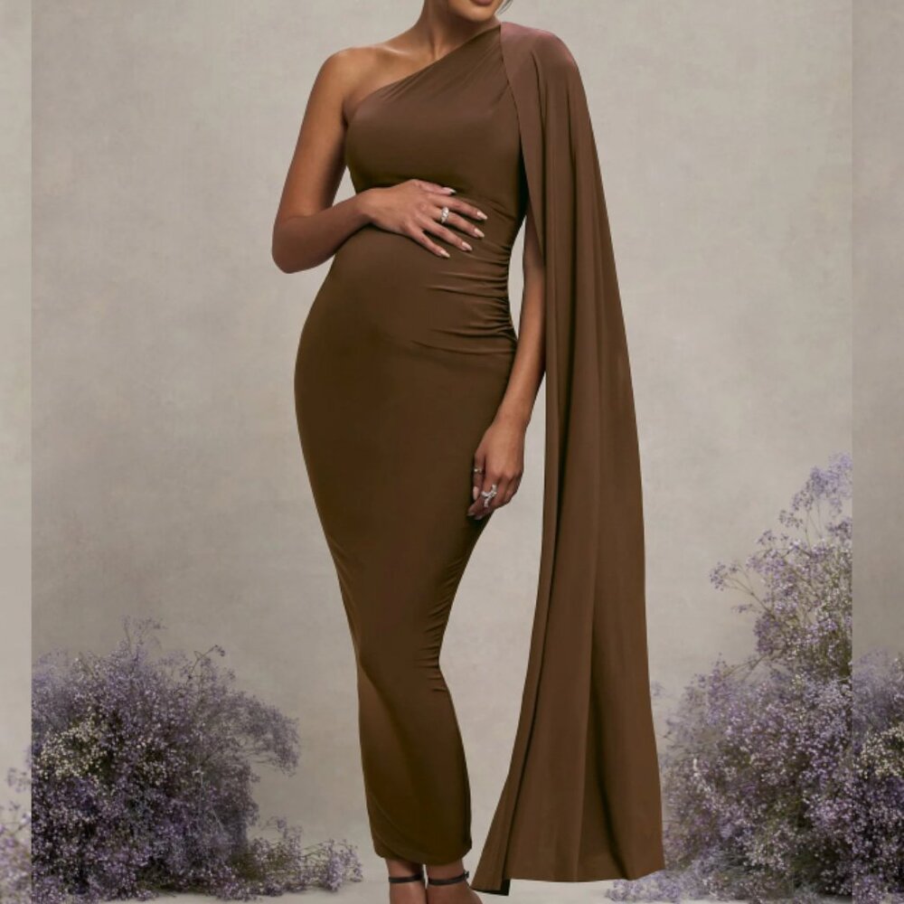 Club L London Chocolate Maternity Dress